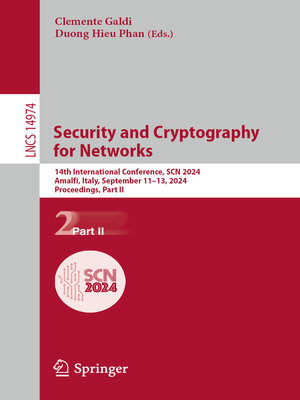 cover image of Security and Cryptography for Networks